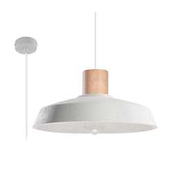 Sollux SL.0282 - Luster na sajli AFRA 1xE27/60W/230V siva/prirodno drvo