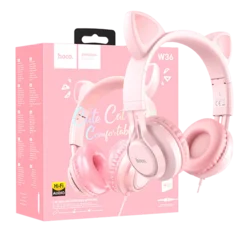 hoco. Slušalice sa mikrofonom, mačje uši, pink - W36 slušalice Mačje uši,Pink