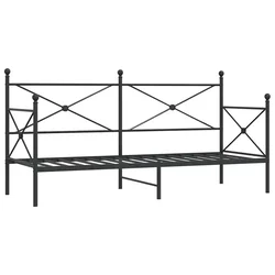 Vidaxl Dnevna postelja brez vzmetnice črna 80x200 cm Jeklo
