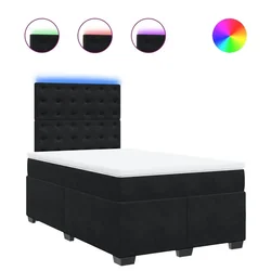 Vidaxl Box spring postelja z vzmetnico črna 120x190 cm žamet