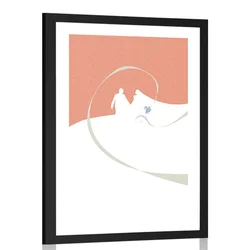 Plakat s paspartujem poročna pot - 60x90 white