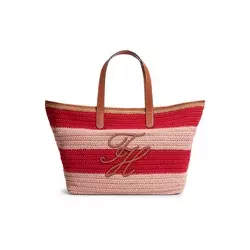 TOMMY HILFIGER Nakupovalna torba  rjava / jagoda / pastelno roza