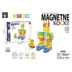 Magnetne Kocke Magnetni konstruktor Robot 186 delova Magnetne kocke ( SW12759 )
