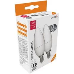 AVIDE Set sijalica LED E14 4K 6W 2/1 bele
