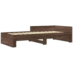 Vidaxl Posteljni okvir brez vzmetnice hrast 75x190 cm inženirski les