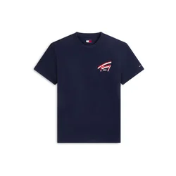 Tommy Jeans Majica mornarska / rdeča / bela