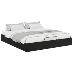 Vidaxl Ottomanska postelja Črni Hrast 203 x 180 x 25 cm