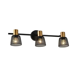 Prezent 75472 - Zidno reflektorsko svetlo DAYTONA 3xE14/40W/230V crna/zlatna