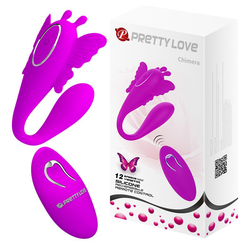 Pretty Love Chimera Couple Vibrator with Remote Control Pink