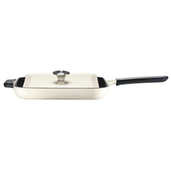 KitchenAid grill tava s prešom Almond Cream, 25 x 25cm