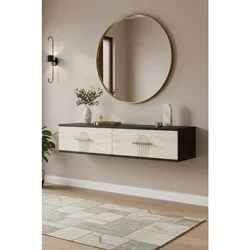 Hanah Home komoda Ida 120, 120 cm, antracit / travertin