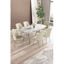 Hanah Home Trpezarijski set, 7 komada, Svetlozeleni