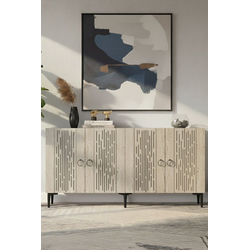 HANAH HOME Konzola Rain 150 White Travertine