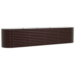 Vidaxl Dvignjena gredica Rjava 400 x 80 x 81 cm Jeklo