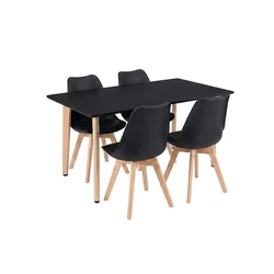 Silla 120 jedilni komplet 4+1, črno-črno