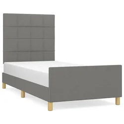 Vidaxl Posteljni okvir brez vzmetnice temno siv 100x200 cm blago