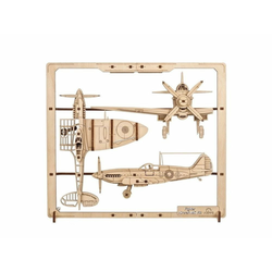 UGEARS 2.5D lesena mehanska sestavljanka Fighter Plane