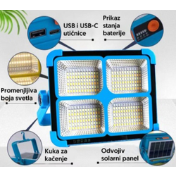 Solarna serviserska LED lampa, 264xSMD, LED, 4500 mAh YW13501-3342