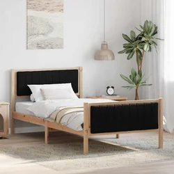 Kovinska posteljna konstrukcija Rjava in črna 100 x 200 cm