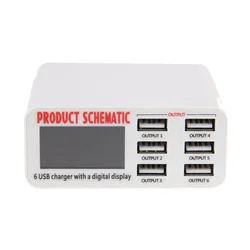 Mega-Idea multifunkcionalni desktop punjač sa WLX-899 (100W/ 6 port)