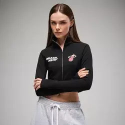 Dukserica na otkopčavanje sa podignutom kragnom Miami Heat