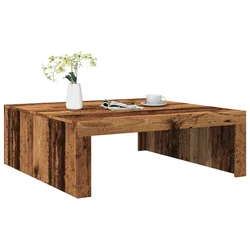 Stolić za kavu boja starog drva 100x100x35 cm konstruirano drvo