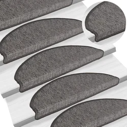 Prostirke za stepenice 15 kom 65x21x4 cm bež i sive poluokrugle velike