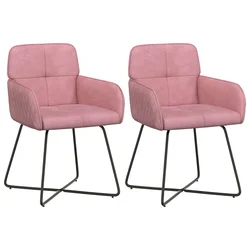 Trpezarijske stolice 2 pcs Baršun Ružičasta 59 x 56,5 x 86 cm