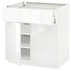 METOD / MAXIMERA Podni element s fiokom/2 vrata, bela/Ringhult bela, 80x60 cm