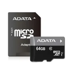 AData micro SD Card 64GB + SD adapter AUSDX64GUICL10A1-RA1/ class 10