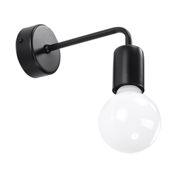 Sollux SL.0306 - Zidna svetiljka DUOMO 1xE27/60W/230V crna