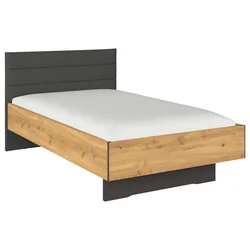 Xora POSTELJA 90 cm x 200 cm , leseni material barve grafita, barve hrasta