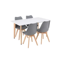 Silla 120 jedilni komplet 4+1, belo-siva
