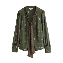 Next Bluza temno zelena/roza/burgund