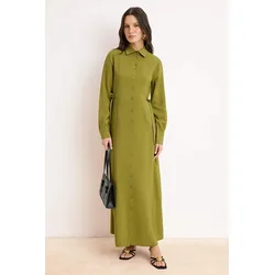 Trendyol Modest Ženska haljina Tctss26Eb00083, Zelena