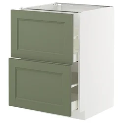 METOD / MAXIMERA Pod.element, 2fronta/2vis.fioke, bela/Axstad sivozelena, 60x60 cm