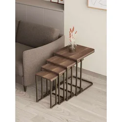 Hanah Home Tekerli set stolića (umetnuti), antik/orah (4 kom)