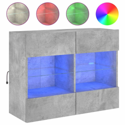 TV ormarić s LED svjetlima siva boja betona 78,5x30x60,5 cm