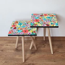 Hanah Home Set klub stočića 2Shp4, 2 komada, Šareni