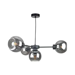 Luster na sajli KALIOPE 6xE27/60W/230V crna/zadimljena crna