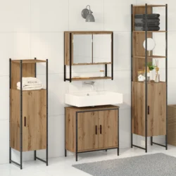 Set namještaja za kupaonicu 4 pcs Smeđa Konstruirano drvo