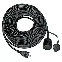 Gumeni produžni kabel (25 m, IP44, Crne boje, H05RR-F3G1,5)