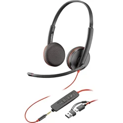 Slušalice HP Poly Blackwire 3225 Stereo USB-C Headset +3.5mm Plug +USB-C/A Adapter/8X229AA/crna