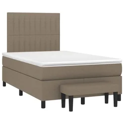 Vidaxl Box spring postelja z vzmetnico taupe 120x190 cm blago