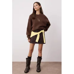 Trendyol Milla muški duks Twoaw24Sw00199, braon-braon