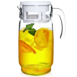 shumee Vrč za pijačo, vodo, sok, limonado, kozarec s pokrovom, velik, 2L
