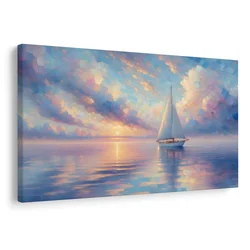 Slika jadrnica na mirnem morju - 90x60