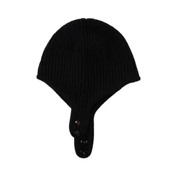 GOBI Cashmere Kape Knitted Aviator Cap črna