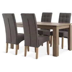 VEDDE L160 sto divlji tamni hrast + 4 BJERREBY stolice siva