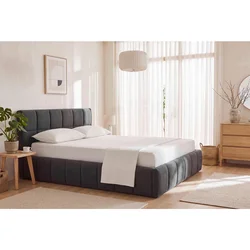 Livetastic OBLAZINJENA POSTELJA 140 cm x 200 cm , les, kovina, tekstil siva